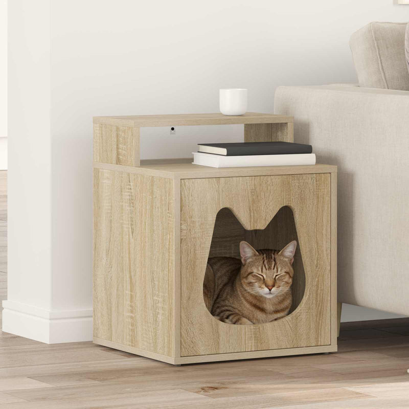 Load image into Gallery viewer, Vidaxl kattenhuis sonoma 42,5 x 40 x 53,5 cm bewerkt hout