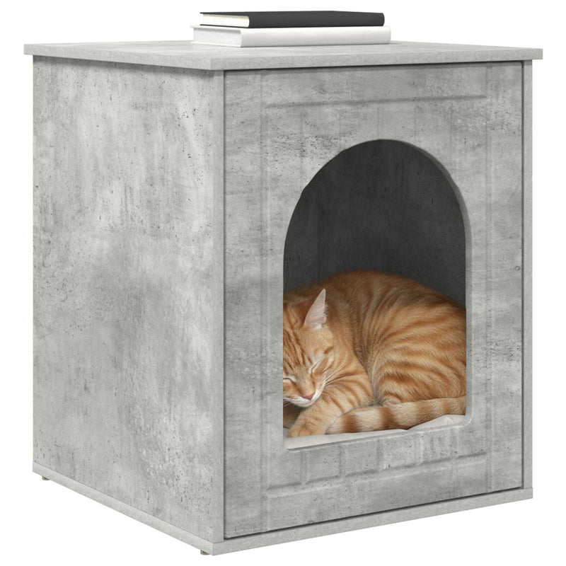 Load image into Gallery viewer, Vidaxl kattenhuis beton 53 x 52 x 62 cm bewerkt hout