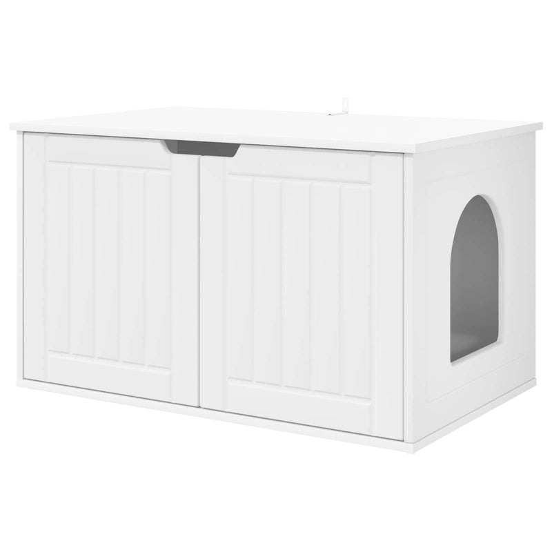 Load image into Gallery viewer, Vidaxl kattenhuis wit 85 x 55 x 50,5 cm bewerkt hout