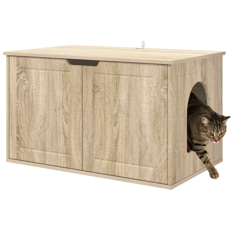 Load image into Gallery viewer, Vidaxl kattenhuis sonoma 85 x 55 x 50,5 cm bewerkt hout