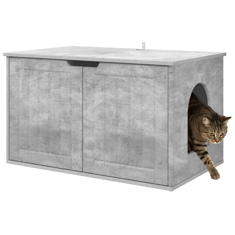 Load image into Gallery viewer, Vidaxl kattenhuis beton 85 x 55 x 50,5 cm bewerkt hout
