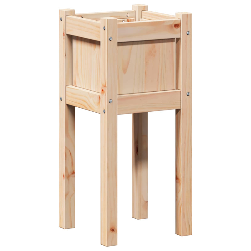 Load image into Gallery viewer, Vidaxl tuin bloempot natuur 31 x 31 x 70 cm massief grenenhout
