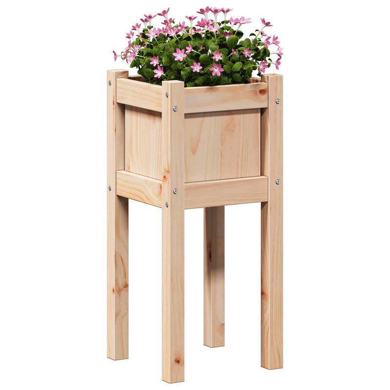 Load image into Gallery viewer, Vidaxl tuin bloempot natuur 31 x 31 x 70 cm massief grenenhout
