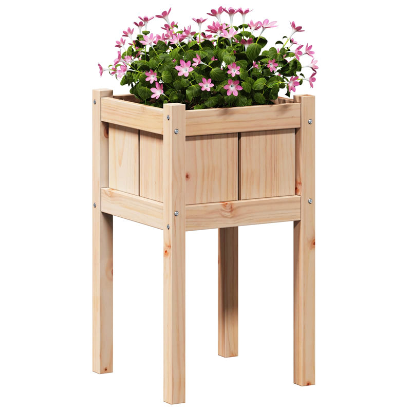 Load image into Gallery viewer, Vidaxl tuin bloempot natuur 40 x 40 x 70 cm massief grenenhout