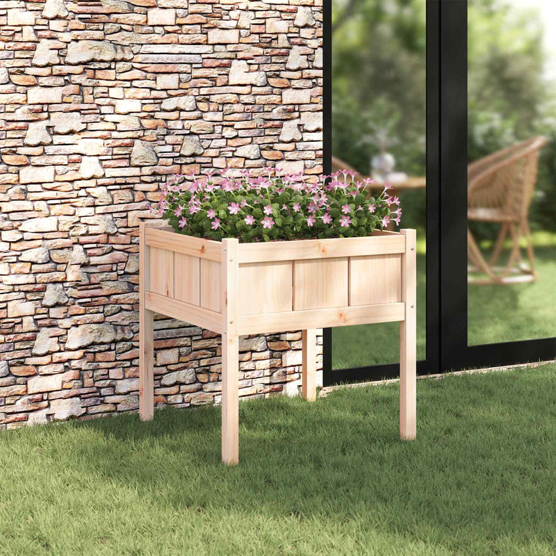 Load image into Gallery viewer, Vidaxl tuin bloempot natuur 70 x 70 x 70 cm massief grenenhout