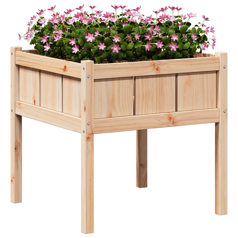 Load image into Gallery viewer, Vidaxl tuin bloempot natuur 70 x 70 x 70 cm massief grenenhout