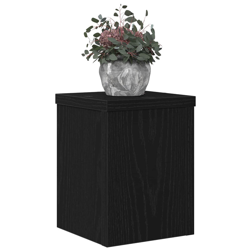 Load image into Gallery viewer, Vidaxl plantenstandaard 2 pcs zwart eiken 15 x 15 x 20 cm bewerkt hout