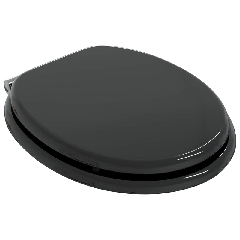 Load image into Gallery viewer, Vidaxl zachte sluit toiletbril 2 pcs zwart 44 x 38 cm mdf-plaat