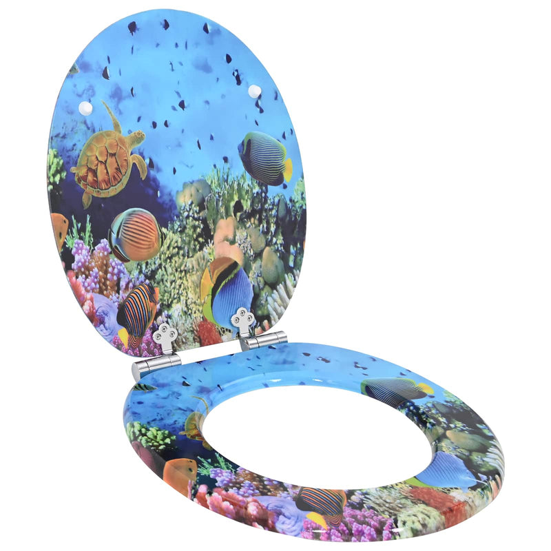 Load image into Gallery viewer, Vidaxl zachte sluit toiletbril 2 pcs diep zee blauw 44 x 38 cm