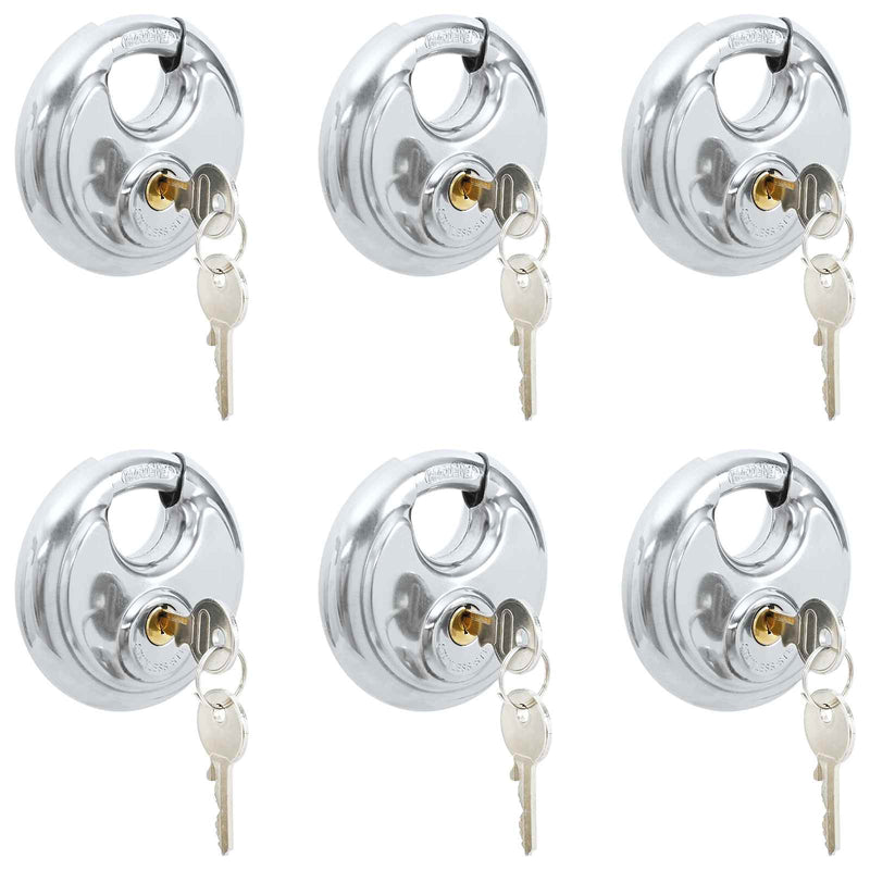 Load image into Gallery viewer, Vidaxl discusloten met sleutels 6 pcs zilver 9 x 2.8 x 9 cm