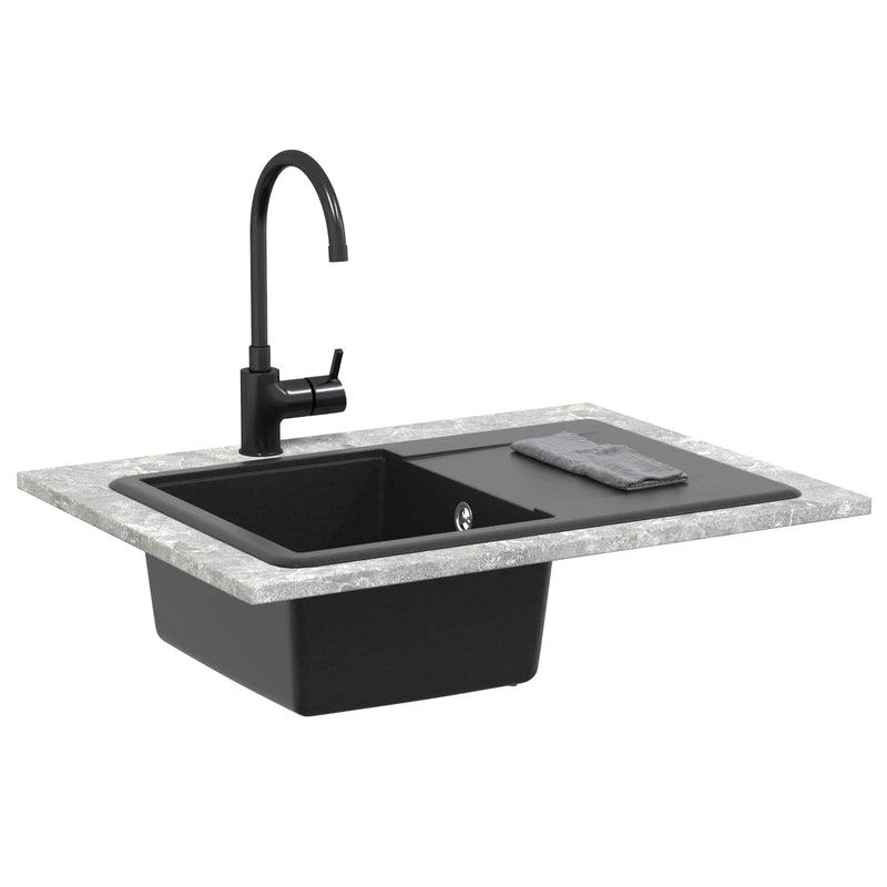 Load image into Gallery viewer, Vidaxl wasbak zwart 670 x 460 mm graniet