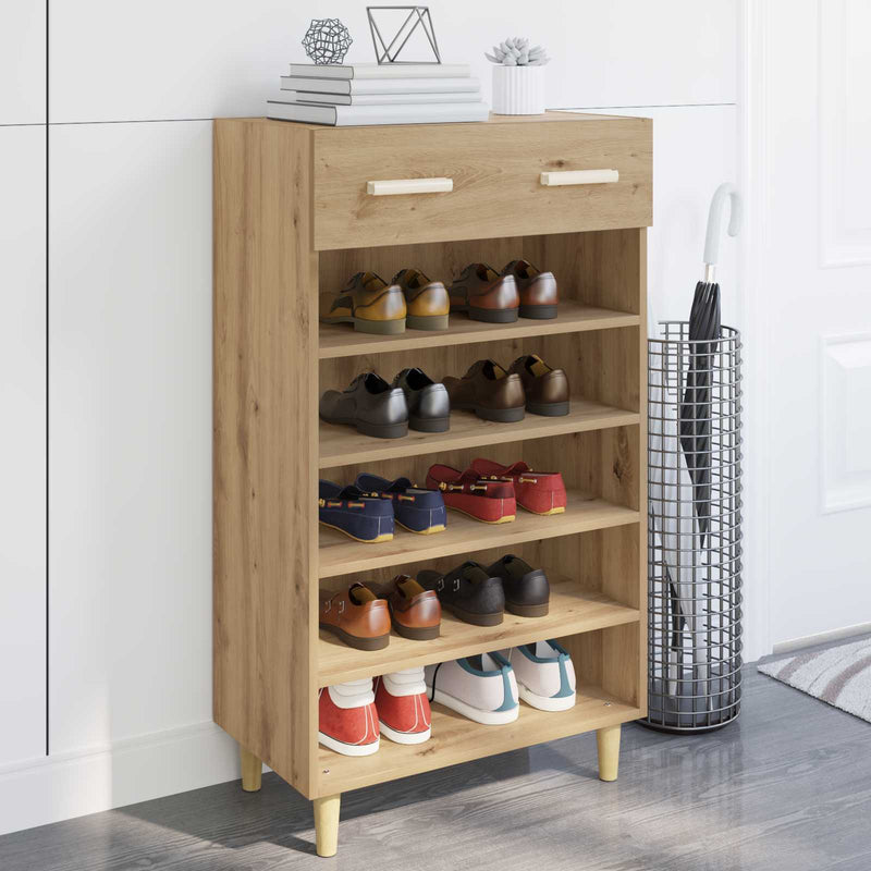 Load image into Gallery viewer, Vidaxl schoenenkast ambachtelijk eiken 60 x 35 x 105 cm bewerkt hout