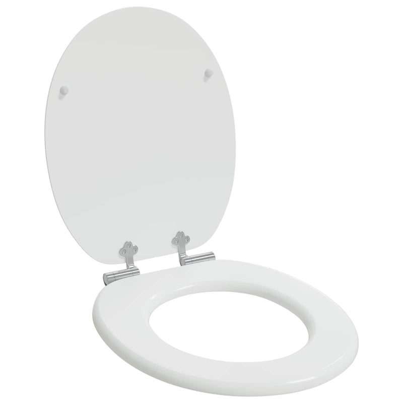 Load image into Gallery viewer, Vidaxl zachte sluit toiletbril wit 44 x 38 cm mdf-plaat