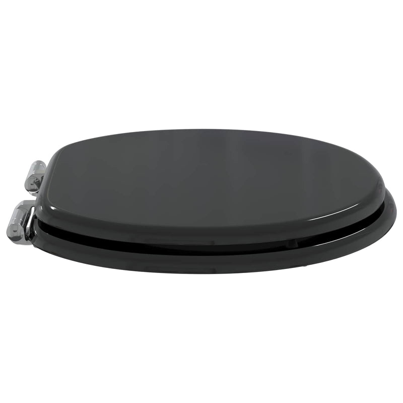 Load image into Gallery viewer, Vidaxl zachte sluit toiletbril zwart 44 x 38 cm mdf-plaat
