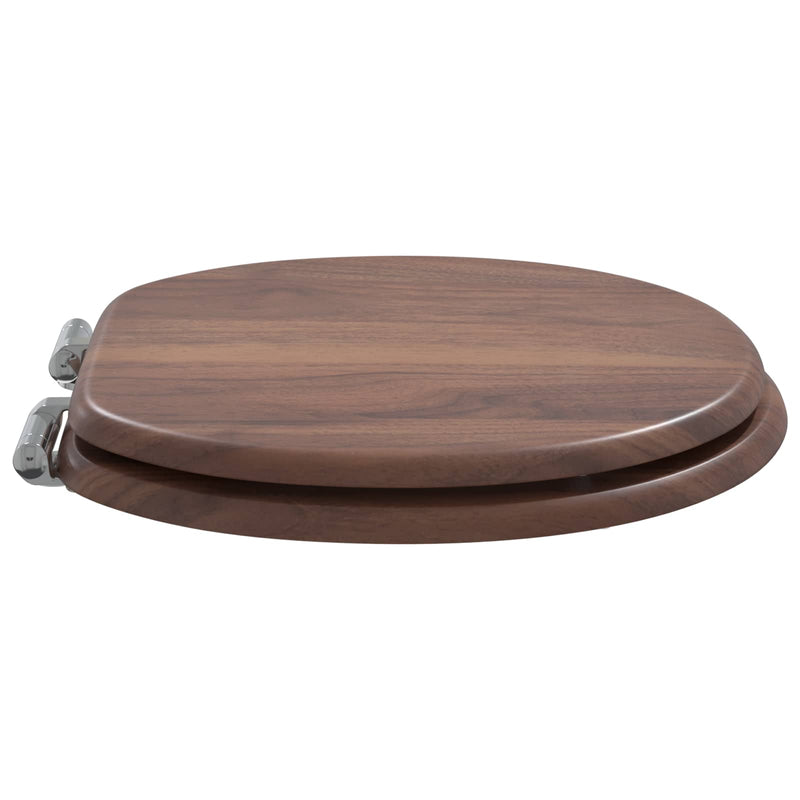Load image into Gallery viewer, Vidaxl zachte sluit toiletbril bruin 44 x 38 cm mdf-plaat