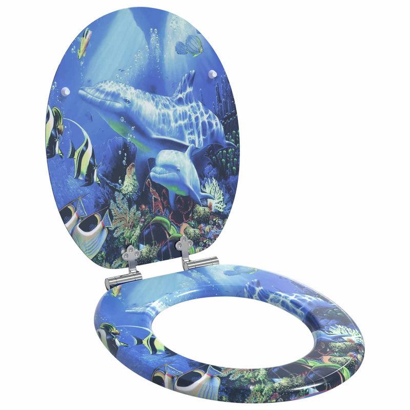 Load image into Gallery viewer, Vidaxl zachte sluit toiletbril blauw 44 x 38 cm mdf-plaat