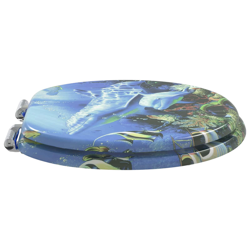 Load image into Gallery viewer, Vidaxl zachte sluit toiletbril blauw 44 x 38 cm mdf-plaat