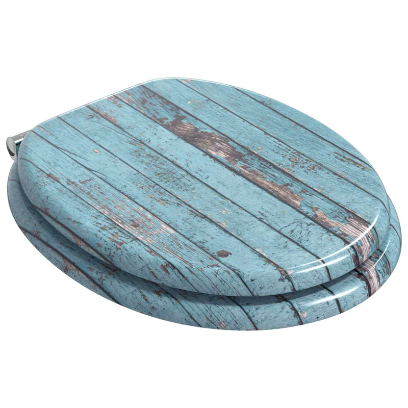 Load image into Gallery viewer, Vidaxl zachte sluit toiletbril blauw 44 x 38 cm mdf-plaat