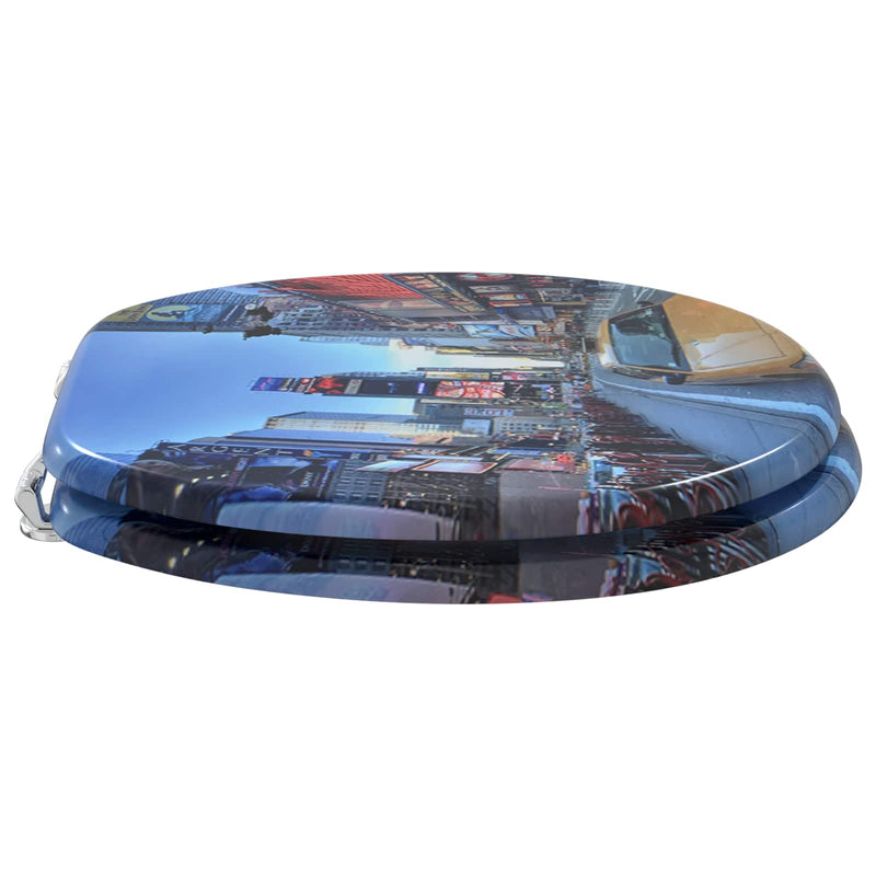 Load image into Gallery viewer, Vidaxl zachte sluit toiletbril multikleur 44 x 38 cm mdf-plaat