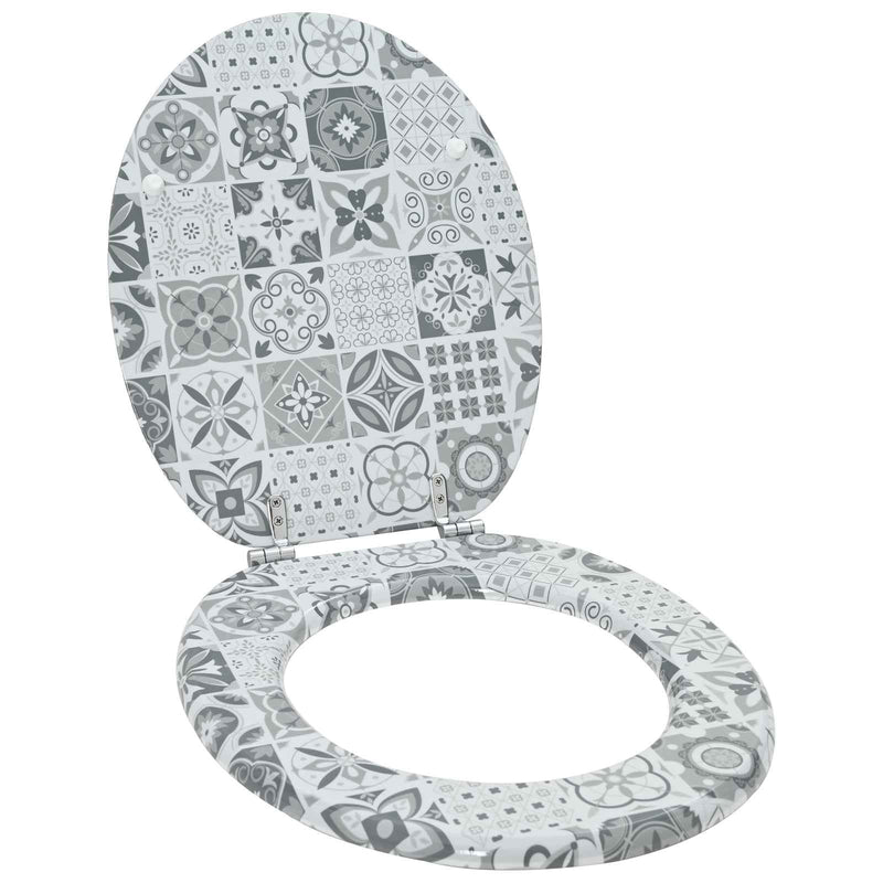 Load image into Gallery viewer, Vidaxl zachte sluit toiletbril grijs 44 x 38 cm mdf-plaat