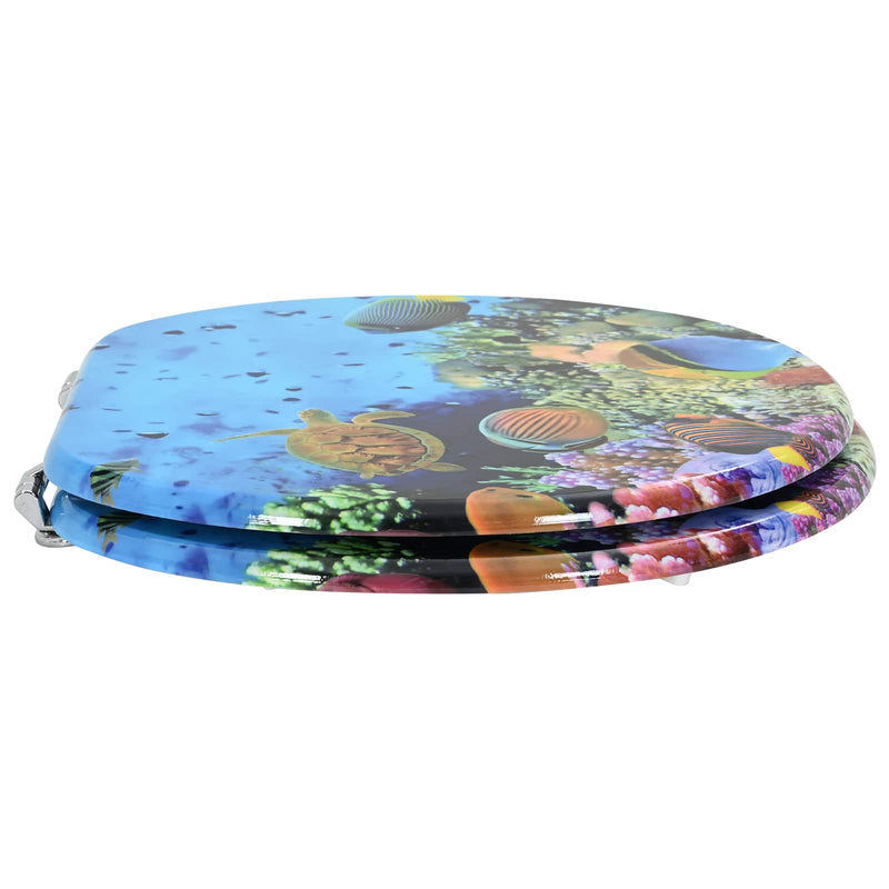 Load image into Gallery viewer, Vidaxl zachte sluit toiletbril diep zee blauw 44 x 38 cm mdf-plaat
