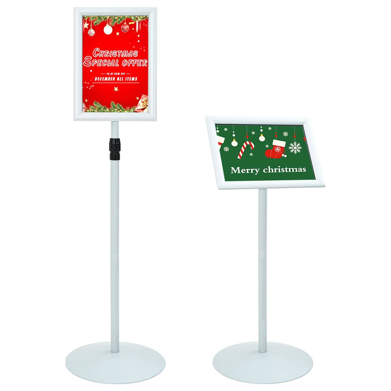 Load image into Gallery viewer, Vidaxl pedestal posterstand zilver 33 x 33 x 123 cm pvc en staal