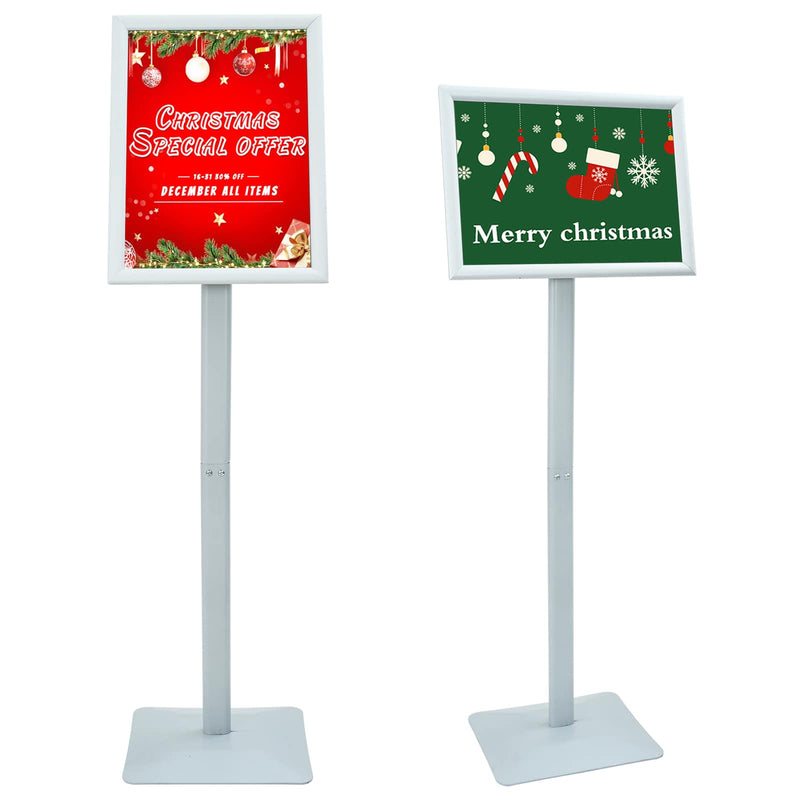 Load image into Gallery viewer, Vidaxl pedestal posterstand zilver 32,5 x 27 x 126 cm pvc en gietijzer