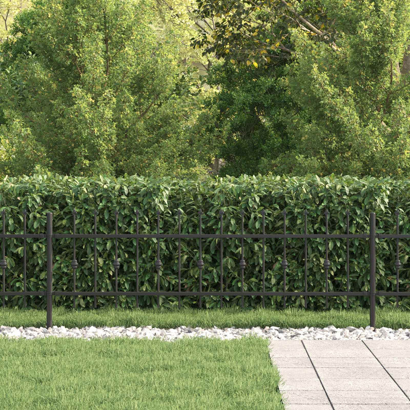 Load image into Gallery viewer, Vidaxl spike fence zwart 200 x 130 cm gepoedercoat staal