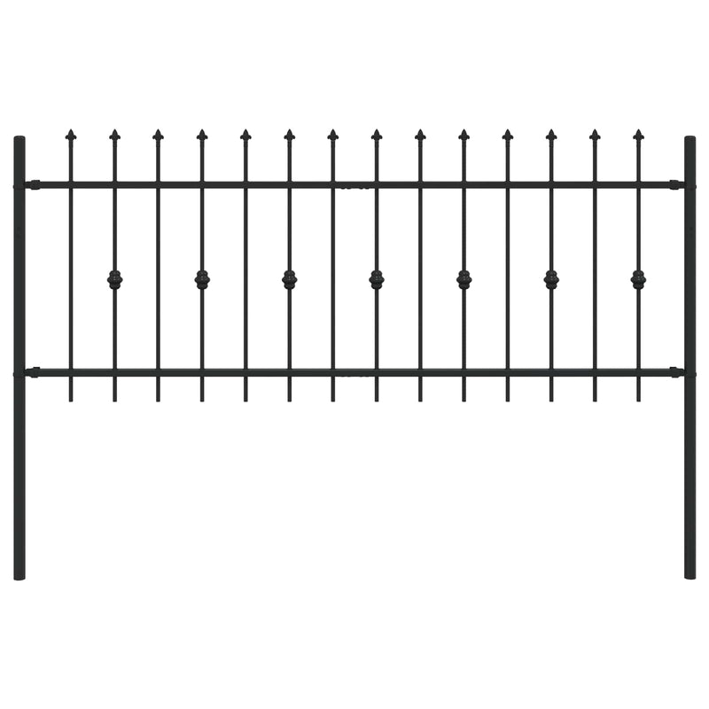 Load image into Gallery viewer, Vidaxl spike fence zwart 200 x 130 cm gepoedercoat staal