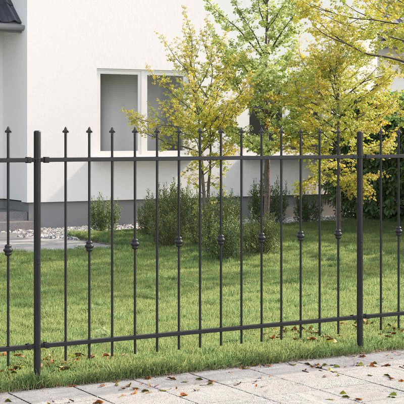 Load image into Gallery viewer, Vidaxl spike fence zwart 200 x 130 cm gepoedercoat staal
