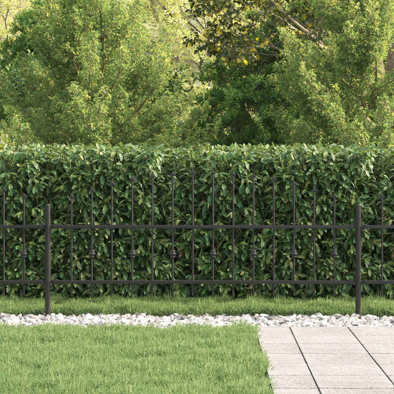 Load image into Gallery viewer, Vidaxl spike fence zwart 200 x 130 cm gepoedercoat staal