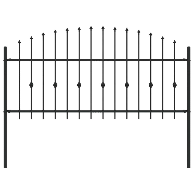 Load image into Gallery viewer, Vidaxl spike fence zwart 200 x 130 cm gepoedercoat staal