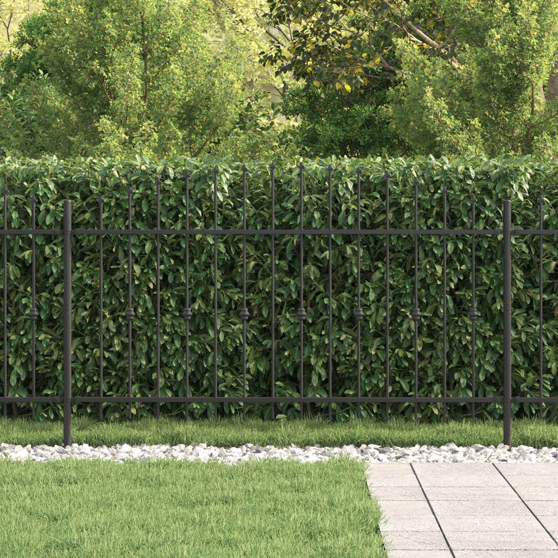 Load image into Gallery viewer, Vidaxl spike fence zwart 200 x 150 cm gepoedercoat staal