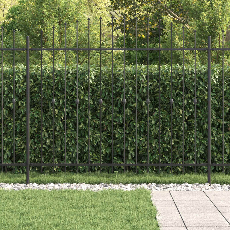 Load image into Gallery viewer, Vidaxl spike fence zwart 200 x 200 cm gepoedercoat staal