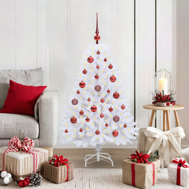 Load image into Gallery viewer, Vidaxl kunstmatige inklapbare kerstboom wit 120 cm pvc en staal