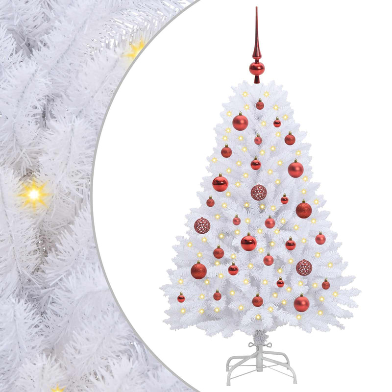 Load image into Gallery viewer, Vidaxl kunstmatige inklapbare kerstboom wit 120 cm pvc en staal