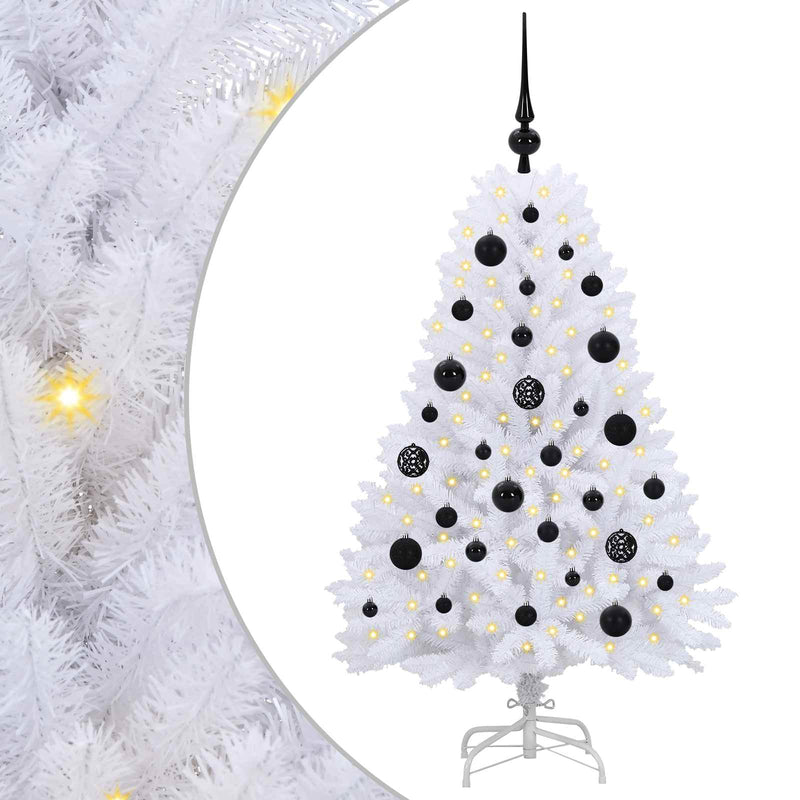 Load image into Gallery viewer, Vidaxl kunstmatige inklapbare kerstboom wit 120 cm pvc en staal