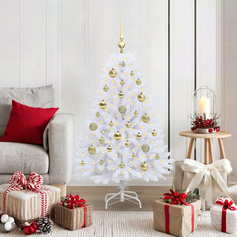 Load image into Gallery viewer, Vidaxl kunstmatige inklapbare kerstboom wit 120 cm pvc en staal