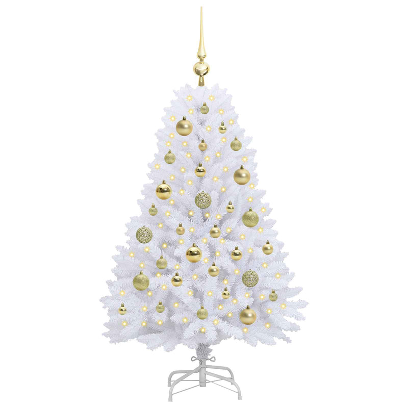 Load image into Gallery viewer, Vidaxl kunstmatige inklapbare kerstboom wit 120 cm pvc en staal