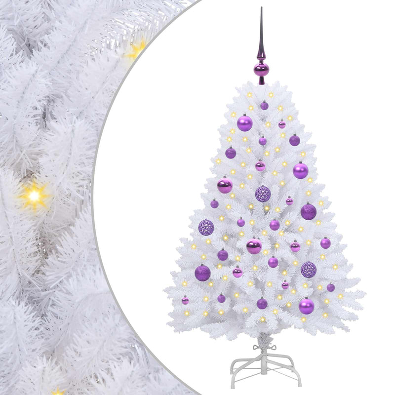 Load image into Gallery viewer, Vidaxl kunstmatige inklapbare kerstboom wit 120 cm pvc en staal