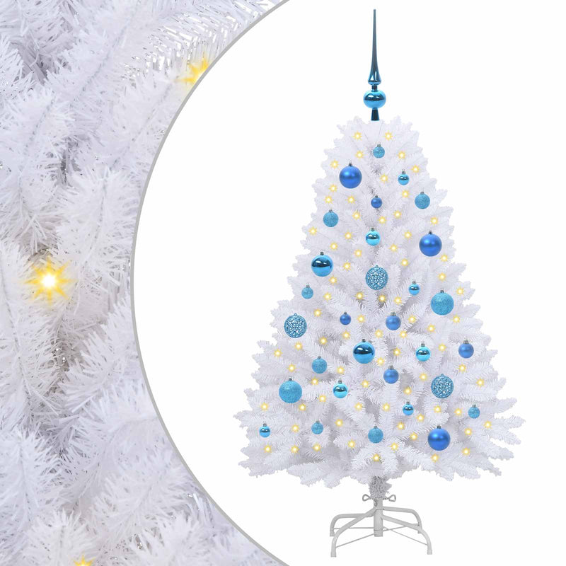 Load image into Gallery viewer, Vidaxl kunstmatige inklapbare kerstboom wit 120 cm pvc en staal