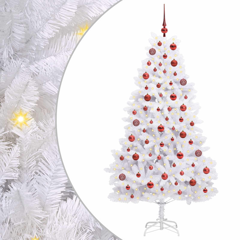 Load image into Gallery viewer, Vidaxl kunstmatige inklapbare kerstboom wit 180 cm pvc en staal