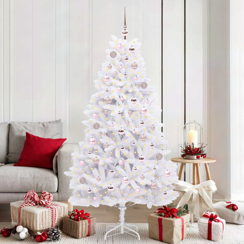 Load image into Gallery viewer, Vidaxl kunstmatige inklapbare kerstboom wit 180 cm pvc en staal