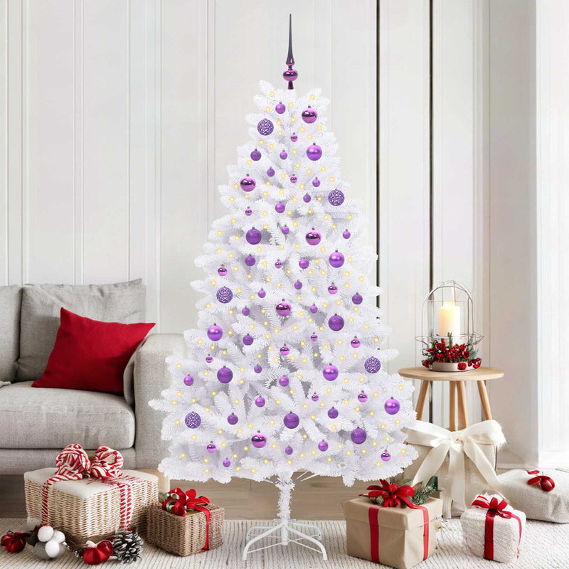 Load image into Gallery viewer, Vidaxl kunstmatige inklapbare kerstboom wit 180 cm pvc en staal