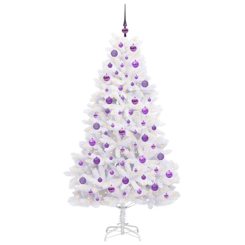 Load image into Gallery viewer, Vidaxl kunstmatige inklapbare kerstboom wit 180 cm pvc en staal