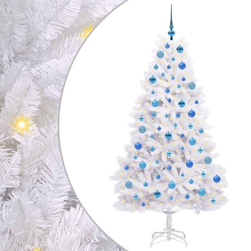 Load image into Gallery viewer, Vidaxl kunstmatige inklapbare kerstboom wit 180 cm pvc en staal