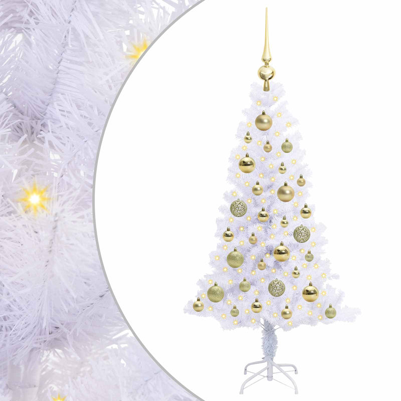 Load image into Gallery viewer, Vidaxl kunstkerstboom met 150 led wit 120 cm pvc en staal