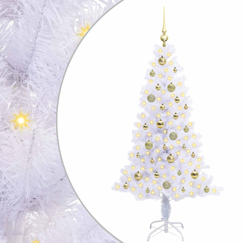 Load image into Gallery viewer, Vidaxl kunstkerstboom met 150 led wit 150 cm pvc en staal