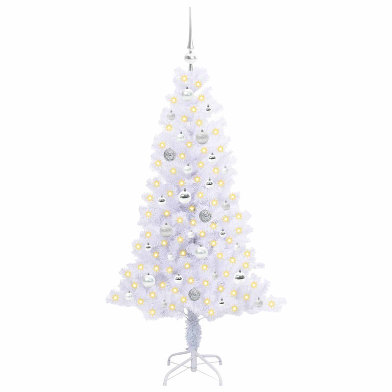 Load image into Gallery viewer, Vidaxl kunstkerstboom met 150 led wit 150 cm pvc en staal
