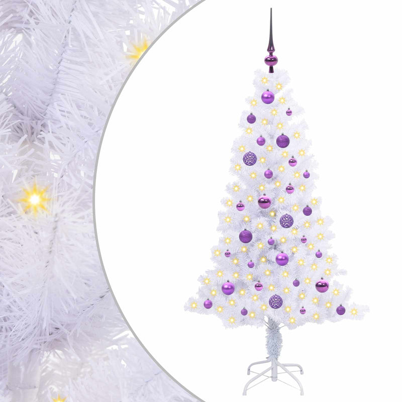 Load image into Gallery viewer, Vidaxl kunstkerstboom met 150 led wit 150 cm pvc en staal
